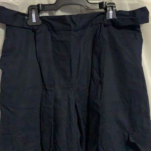 Linen Cargo Cropped Pants